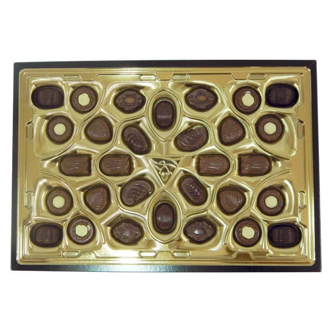 Sistemas de visão inclui chocolate de diferentes tipos em caixa
